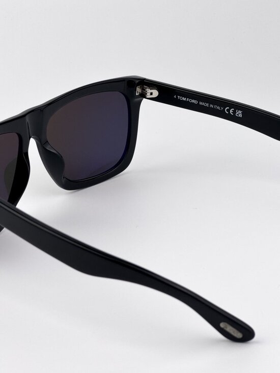 Tom Ford MORGAN FT0513-N 01D Sunglasses 0Shiny Black Square Frame Grey Polarized main image 10